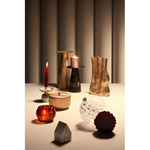 Lumanare in borcan aluminiu auriu Ø14x9,5h