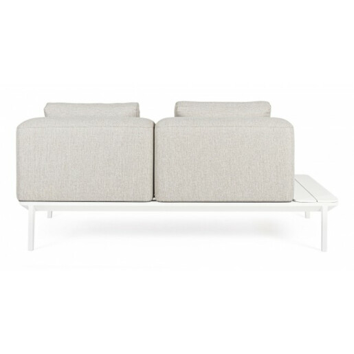 Canapea aluminiu alb textil bej Matrix 174x99x73 cm