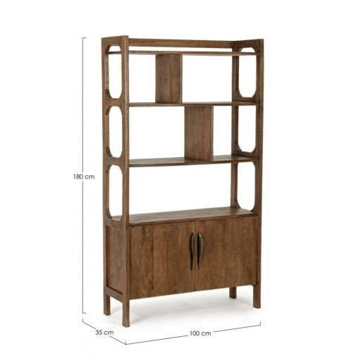 Biblioteca lemn mango maro Sherman 100x35x180 cm