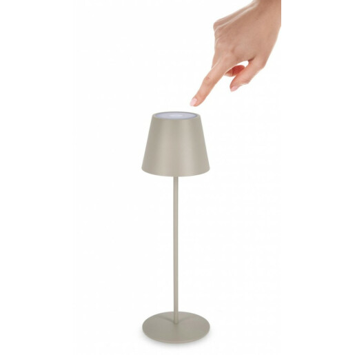 Veioza led cu baterie metal bej Etna 12x38 cm