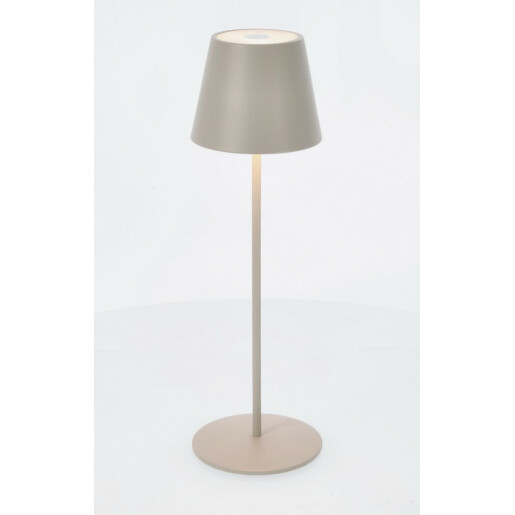 Veioza led cu baterie metal bej Etna 12x38 cm