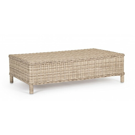 Masuta rattan sintetic maro Aditya 105x60x29.5 cm