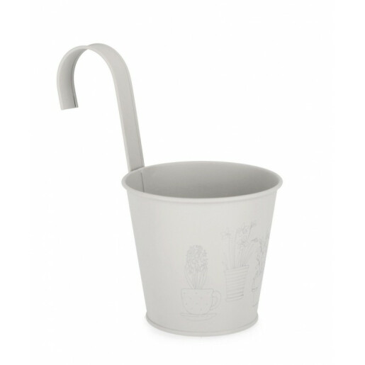 Set 24 ghivece flori zinc gri Botany 14x10x24 cm