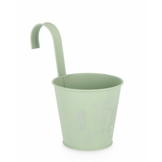 Set 24 ghivece flori zinc verde Botany 14x10x24 cm