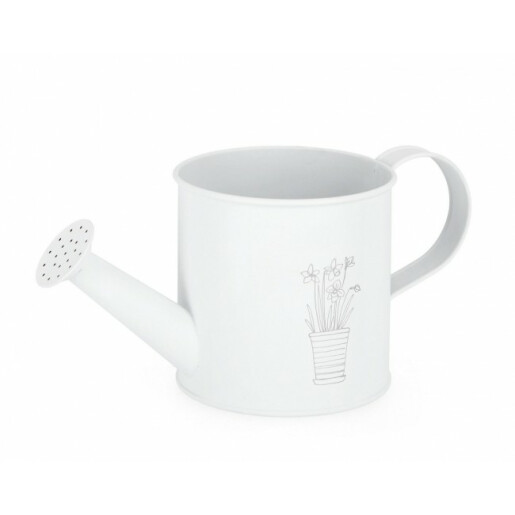 Ghiveci flori metal alb 12x12 cm