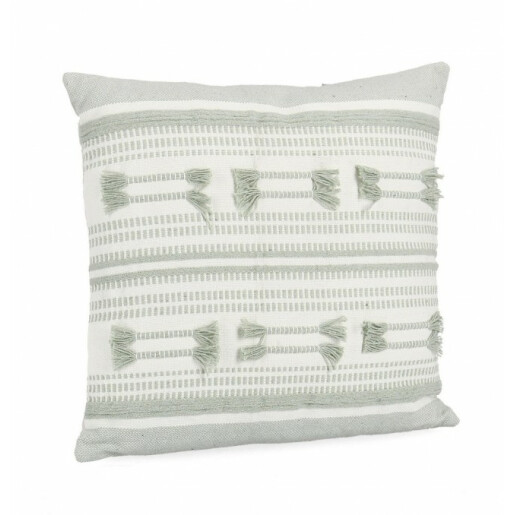 Set 2 perne decorative alb verde Alexie 45x45 cm