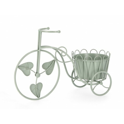 Suport ghiveci flori otel verde Bicicleta 54x19x34 cm