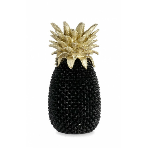 Ananas decorativ polirasina neagra aurie 24.5x24x49.5 cm