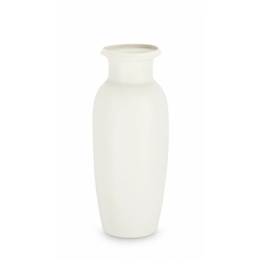 Set 2 vaze flori ceramica alba 13.5x33.5 cm