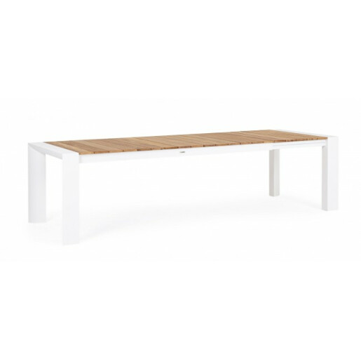 Masa extensibila aluminiu alb lemn maro Cameron 294x100x75 cm