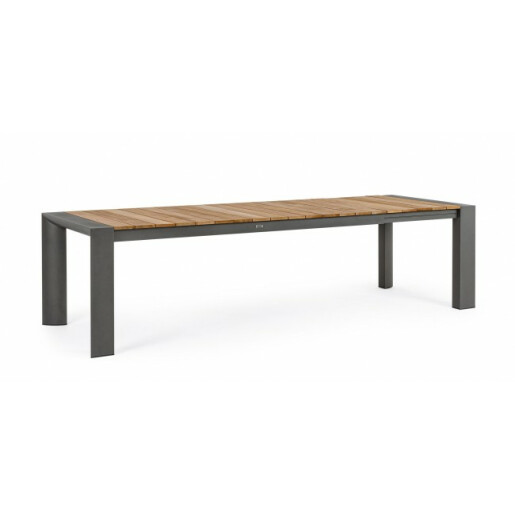 Masa extensibila aluminiu gri lemn maro Cameron 294x100x75 cm
