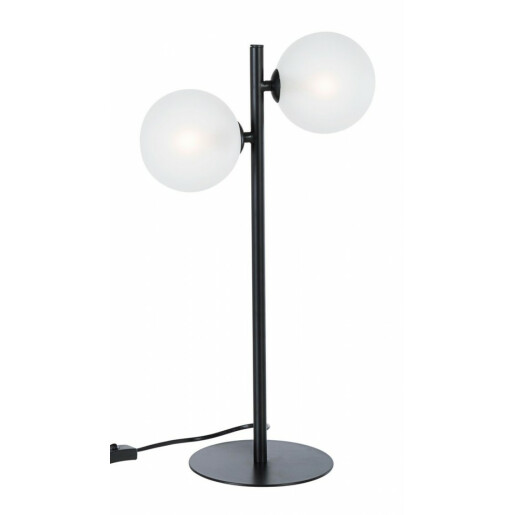 Veioza metal negru cu abajur alb Balls 31 cm x 17.5 cm x 54 h