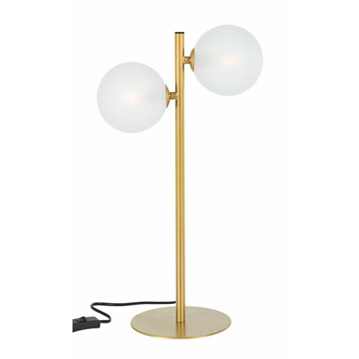Veioza metal auriu cu abajur alb Balls 31 cm x 17.5 cm x 54 h