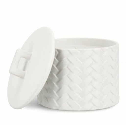 Lumanare in borcan ceramica alba Twine 14.5x14 cm