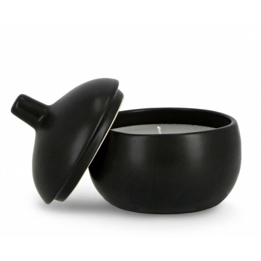 Lumanare in borcan ceramica neagra 14x14 cm