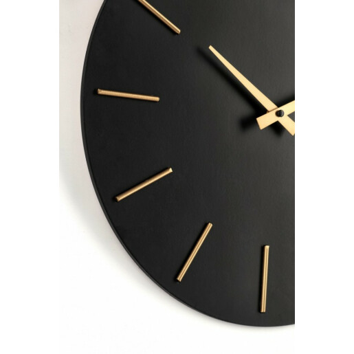 Ceas perete negru auriu Timeline 40x5 cm