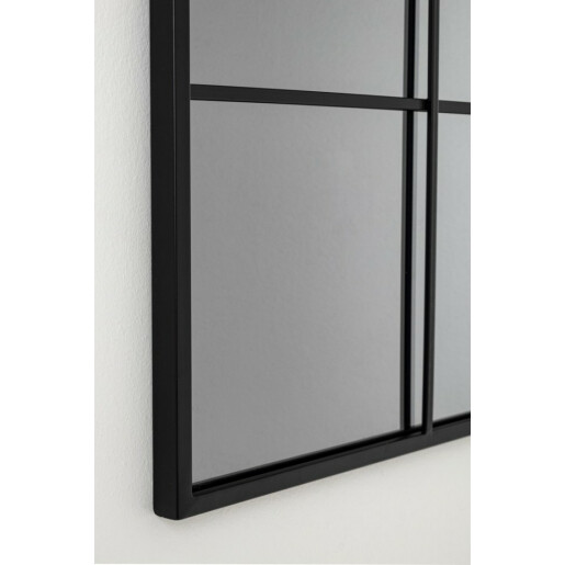 Oglinda perete rama fier negru Window 90x3x90 cm