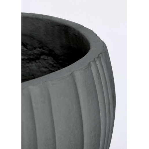 Set 3 ghivece flori ceramica gri 30x28 cm, 41x38 cm, 55x50 cm