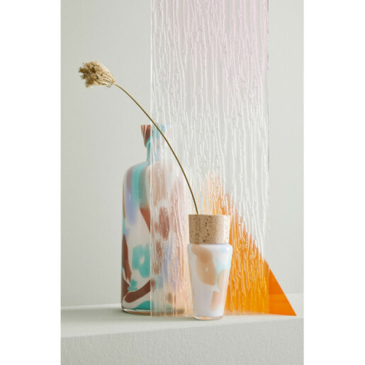 Vaza flori sticla travertin marmura multicolora Ø8,5x19h