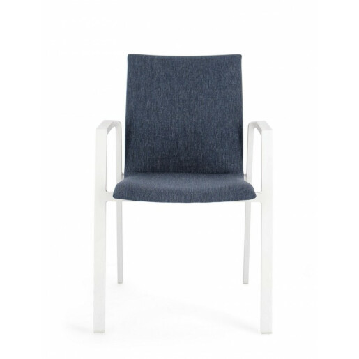Set 4 scaune alb albastru denim Odeon 55.5x60x83 cm