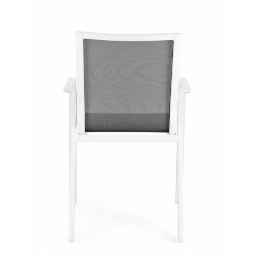 Set 4 scaune gradina alb gri Krion 56x61.5x88 cm