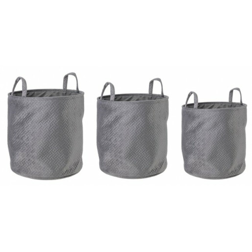 Set 3 cosuri depozitare textil gri Averill 30x30 cm, 34x34 cm, 38x38 cm