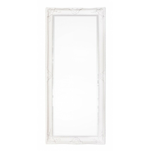 Oglinda decorativa perete cu rama lemn crem patinat Miro 80x10x180 cm