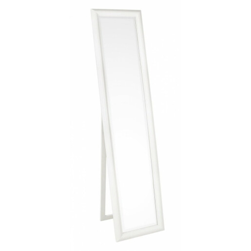 Oglinda decorativa de podea cu rama polirasina alba Sanzio 40x3x170 cm