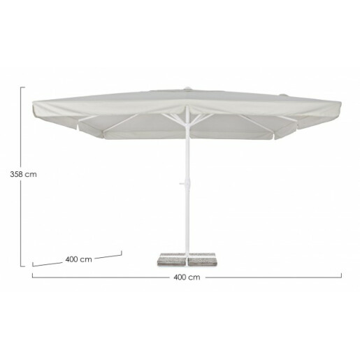 Umbrela gradina alb gri Alghero 400x400x358 cm