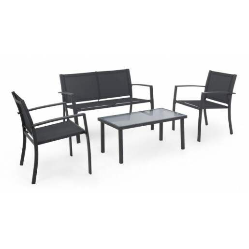 Set mobilier gradina gri antracit Peder 110x60.5x75 cm