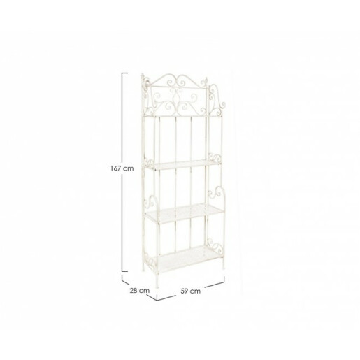 Raft fier forjat crem patinat 4 polite Emily 60 cm x 28 cm x 166 h