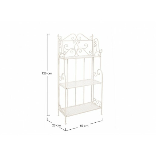 Raft 3 polite otel alb Emily 60x28x127 cm