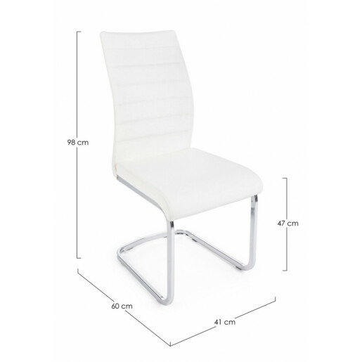 Set 4 scaune albe Myra 41x60x98 cm