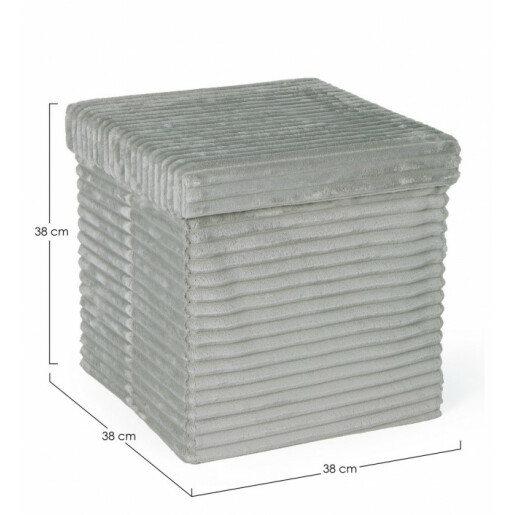 Taburet catifea gri Sedona 38x38x38 cm