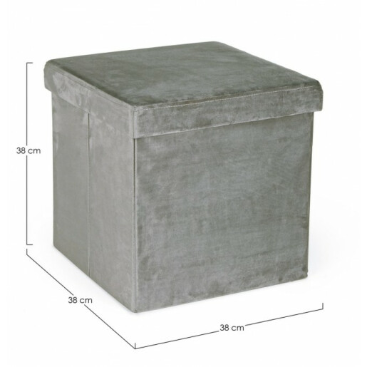 Taburet catifea gri Camdem 38x38x38 cm