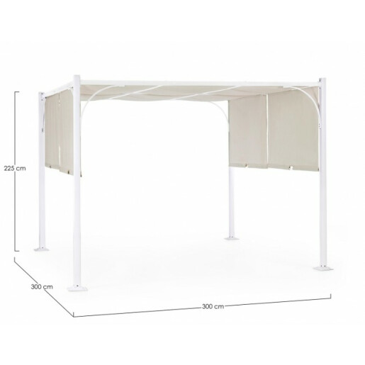 Pavilion gradina alb bej 300x300x225 cm