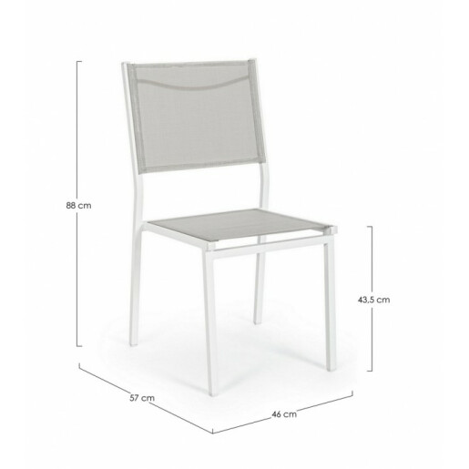 Set 32 scaune gradina gri alb Hilde 46x57x88 cm