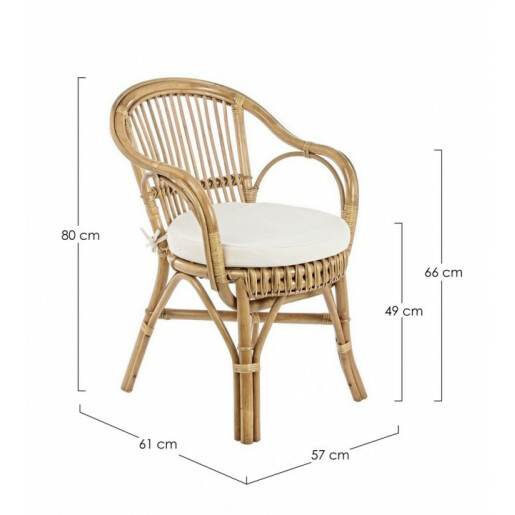 Set 4 scaune rattan Barina 57x61x80 cm