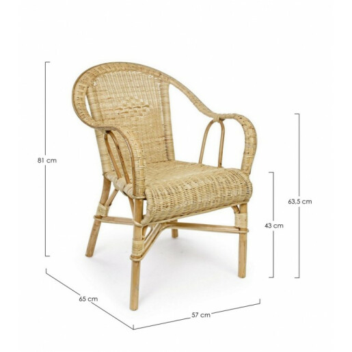 Set 2 fotolii rattan natur Ines 57x65x81 cm
