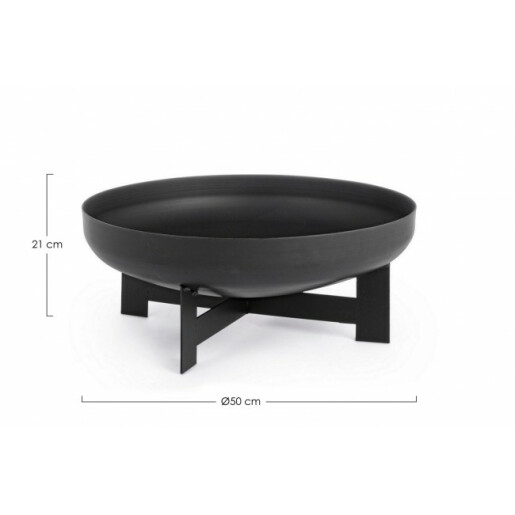 Vatra de foc fier negru Nero 50x21 cm