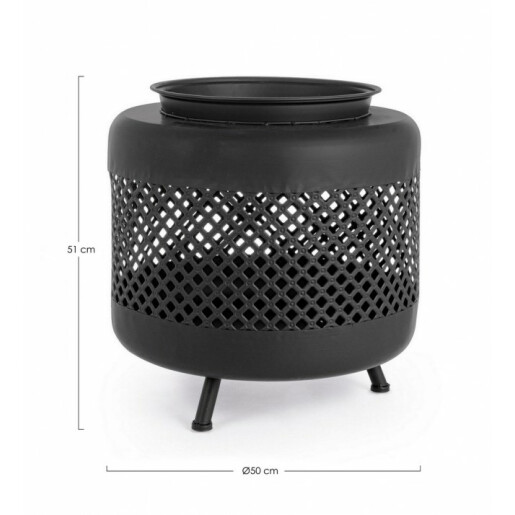 Vatra de foc fier negru Efesto 50x51 cm