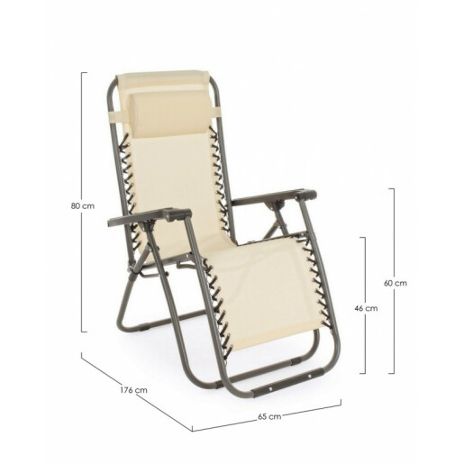 Set 2 scaune gradina bej maro Martin 65x176x80 cm