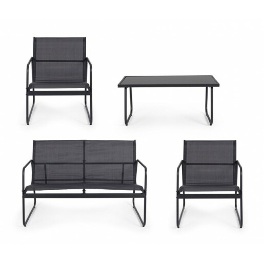 Set mobilier gradina gri antracit Markus 113x72x75 cm
