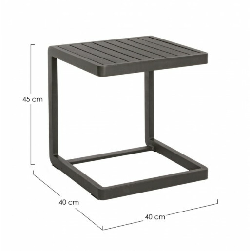 Set 2 masute aluminiu gri antracit Konnor 40x40x45 cm