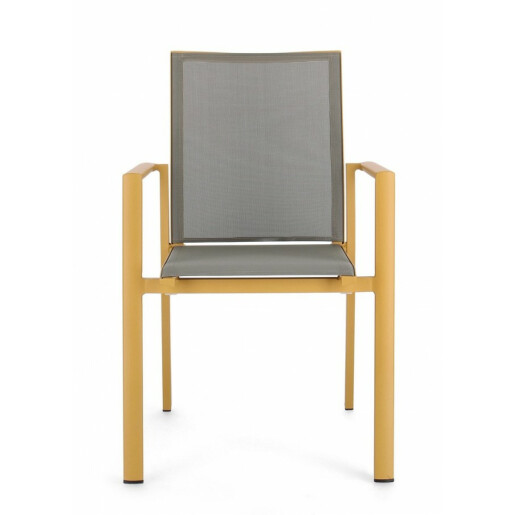 Set 4 scaune gradina galben gri Konnor 56.2x60x88 cm