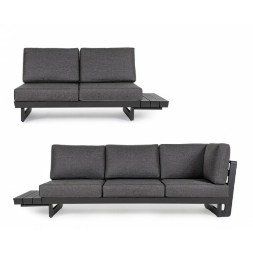 Set 2 canapele gri antracit 172x87x80 cm, 253x87x80 cm