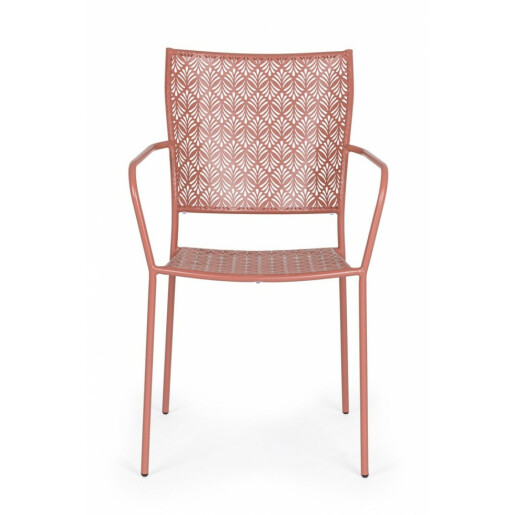 Set 4 scaune fier caramiziu Lizette 54x55x89 cm