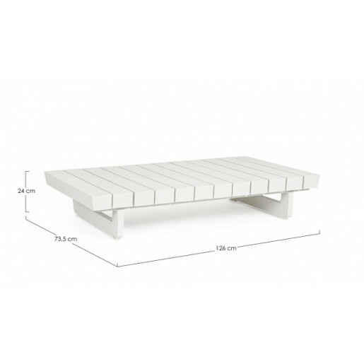 Masuta aluminiu alb Infinity 126x73.5x24 cm