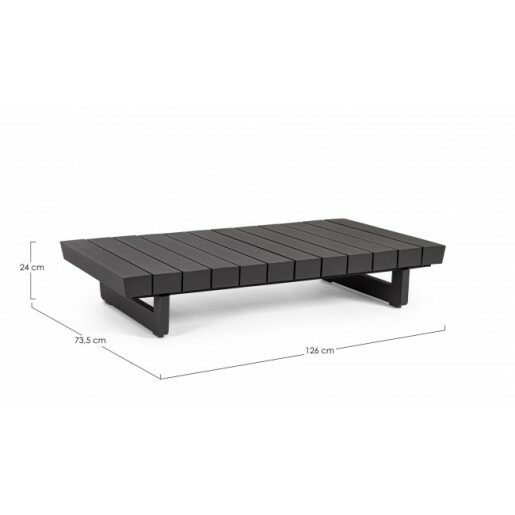 Masuta aluminiu gri antracit Infinity 126x73.5x24 cm
