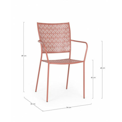 Set 4 scaune fier caramiziu Lizette 54x55x89 cm